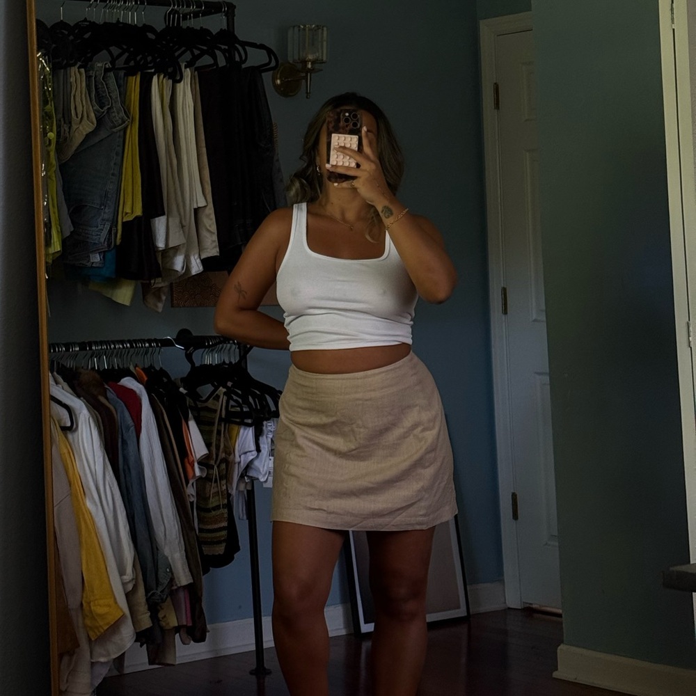 Beige Mini Skirt